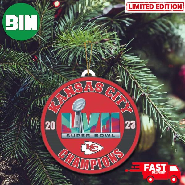 Kansas City Chiefs LVII Super Bowl 2023 Trophy Champions Christmas Tree Decorations Ornament