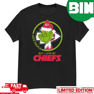 Kansas City Chiefs NFL Christmas Grinch I Hate People But I Love My Favorite Football Team T-Shirt
