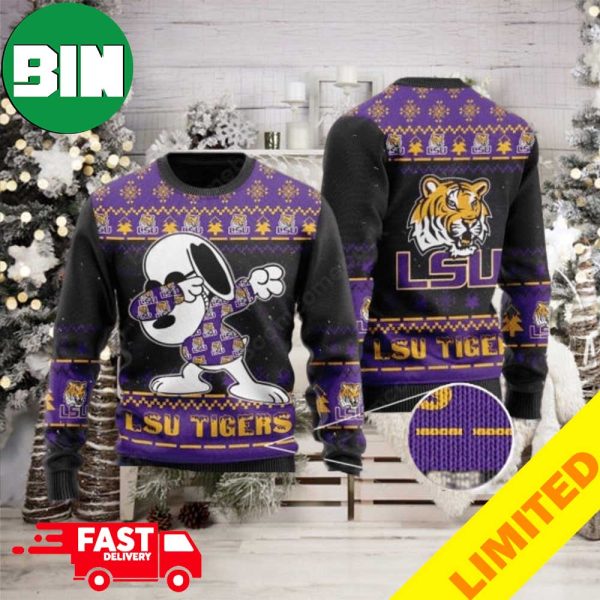 LSU Tigers Snoopy Dabbing 2023 For Holiday Gift Ugly Christmas Sweater