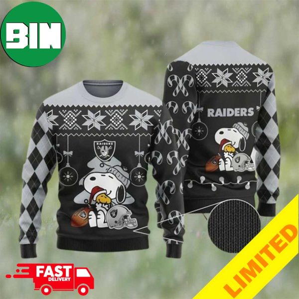 Las Vegas Raiders Peanuts Snoopy Ugly Christmas Sweater For Men And Women