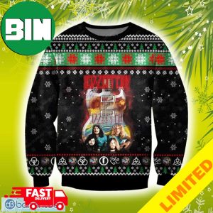 Led Zeppelin 3D Christmas Knitting Pattern Snowflakes And Pine Tree Xmas Ugly Sweater