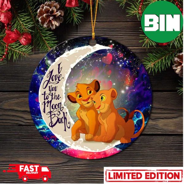 Lion King Simba Nala Love You To The Moon Galaxy Perfect Gift For Holiday Ornament