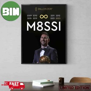 Lionel Messi 8 Ballon d’Or Congratulations 2023 All Title Poster Canvas
