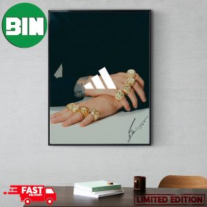 Lionel Messi Hand For Adidas Celebrating His Eighth Career Ballon d’Or 2023 Congratulations Signature Poster Canvas