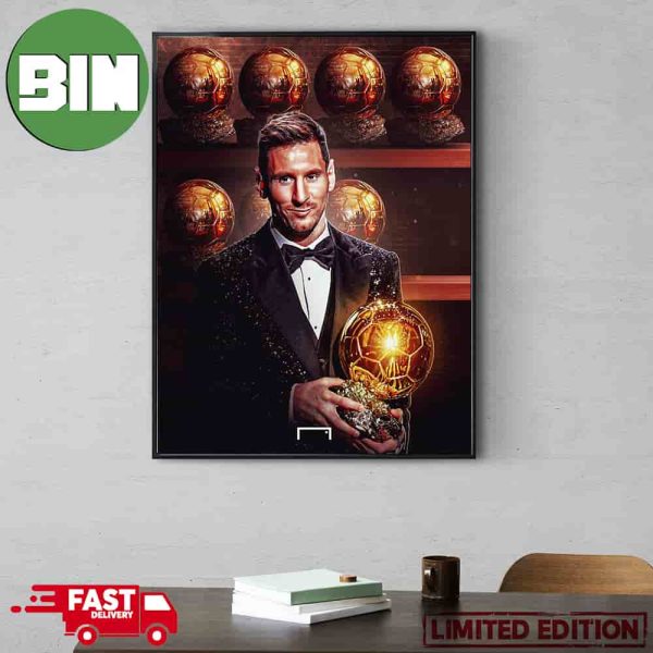 Lionel Messi Wins Ballon d’Or Number Eight 2023 Congratulations Poster Canvas