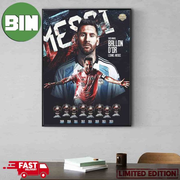 Lionel Messi Wins His 8th Ballon d’Or 2023 Congratulations Poster Canvas