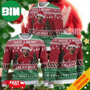 Liverpool FC Have A Merry Salah-Mas Funny 2023 Holiday Gift Ugly Sweater
