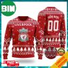 Liverpool FC Personalized Name And Number Christmas 2023 Holiday Ugly Sweater