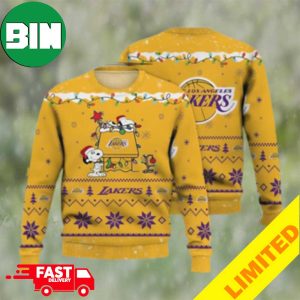 Los Angeles Lakers Snoopy Ugly Christmas Sweater For Men And Women