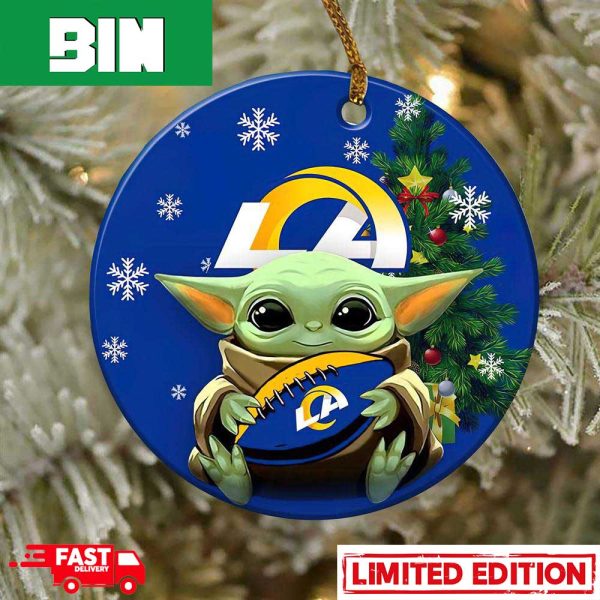Los Angeles Rams Baby Yoda NFL Football 2023 Christmas Tree Decorations Ornament
