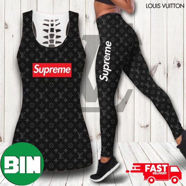 Louis Vuitton x Supreme Combo Tank Top And Leggings Luxury Brand Clothing Outfit For Women