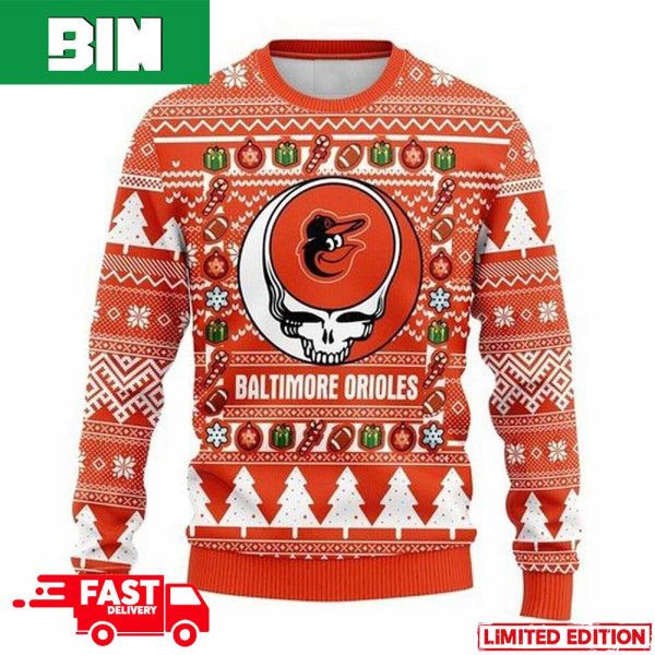 MLB Baltimore Orioles Grateful Dead For Holiday 2023 Xmas Gift For Men And Women Funny Ugly Sweater