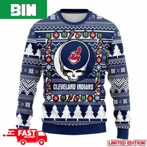 MLB Cleveland Indians Grateful Dead For Holiday 2023 Xmas Gift For Men And Women Funny Ugly Sweater