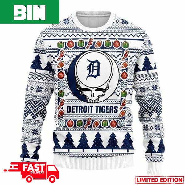 MLB Detroit Tigers Grateful Dead For Holiday 2023 Xmas Gift For Men And Women Funny Ugly Sweater