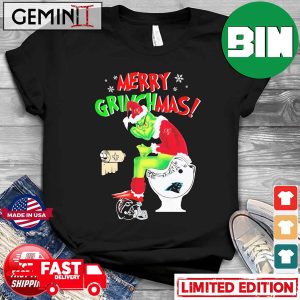Merry Grinchmas The Grinch Tampa Bay Buccaneers Shit On Toilet Carolina Panthers And Other Teams T-Shirt