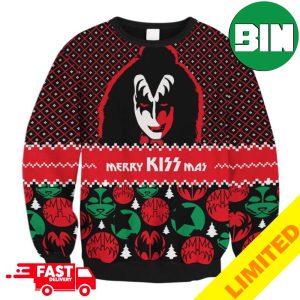 Merry Kissmas Kiss Band Christmas Gift For Fans 2023 Holiday Ugly Sweater