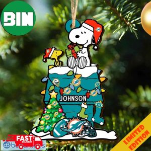 Miami Dolphins NFL Snoopy Ornament Personalized Christmas For Fans Gift 2023 Holidays