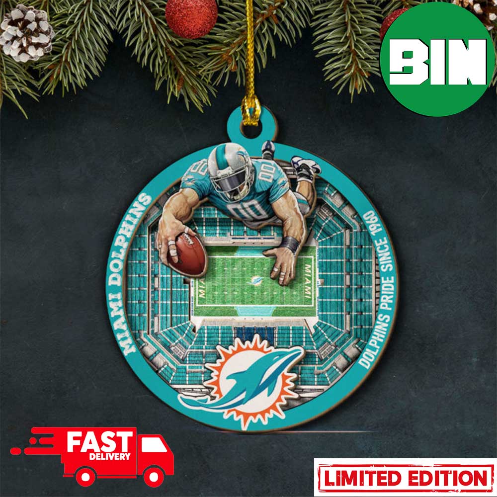 NFL Miami Dolphins Xmas Custom Name Tree Decorations Ornament