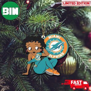 Miami Dolphins x Betty Boop Christmas 2023 Tree Decorations Ornament