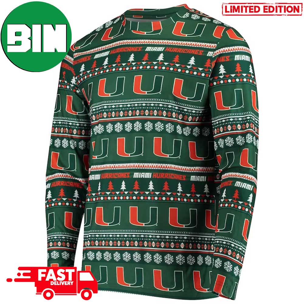 Miami Hurricanes Concepts Sport Christmas Gift 2023 Xmas Ugly Sweater For Men And Women
