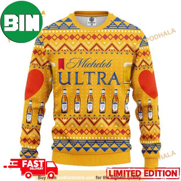 Michelob Ultra Beer Merry Xmas Ugly Christmas Sweater