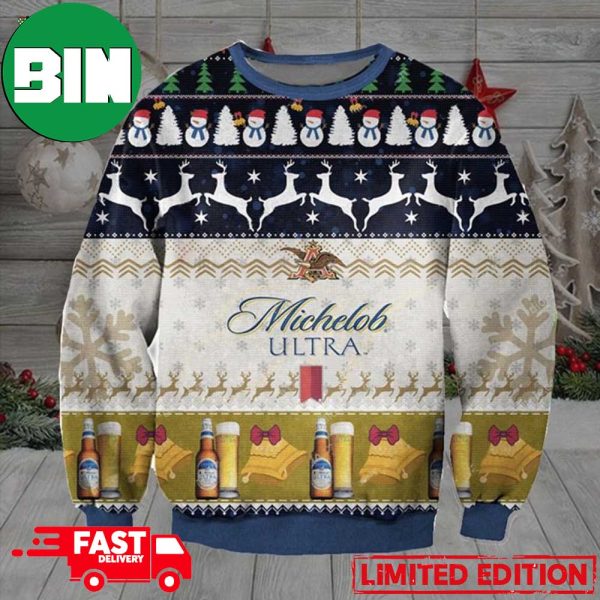 Michelob Ultra Ver 1 Ugly Christmas Sweater For Family Gift 2023 Xmas