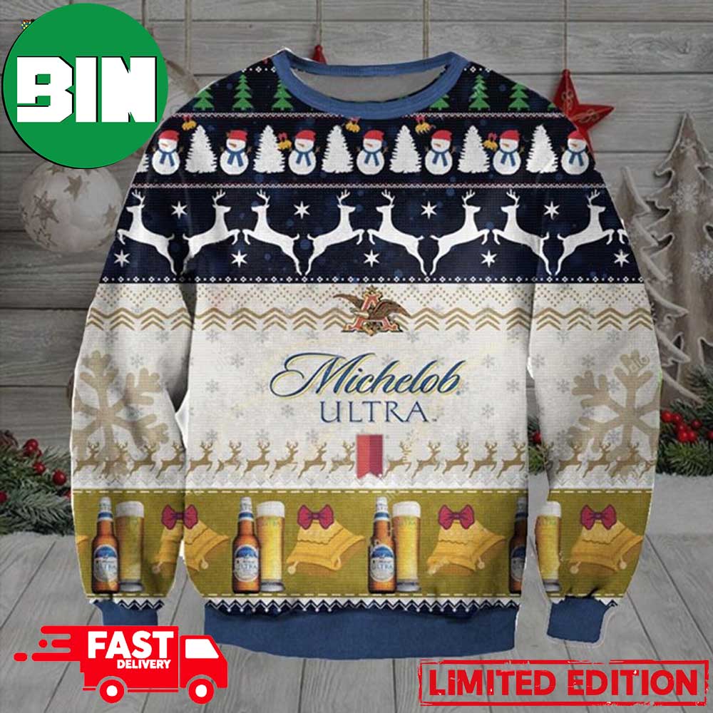 Michelob Ultra Ver 1 Ugly Christmas Sweater For Family Gift 2023