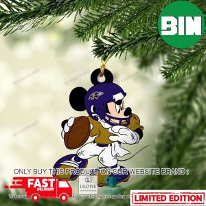 Mickey Mouse NFL Baltimore Ravens Christmas Xmas Gift Unique Ornament