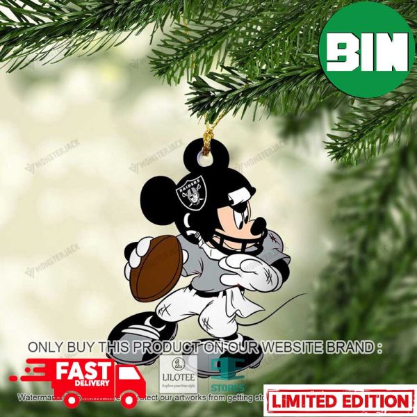 Mickey Mouse NFL Las Vegas Raiders Christmas Tree Decorations Ornament