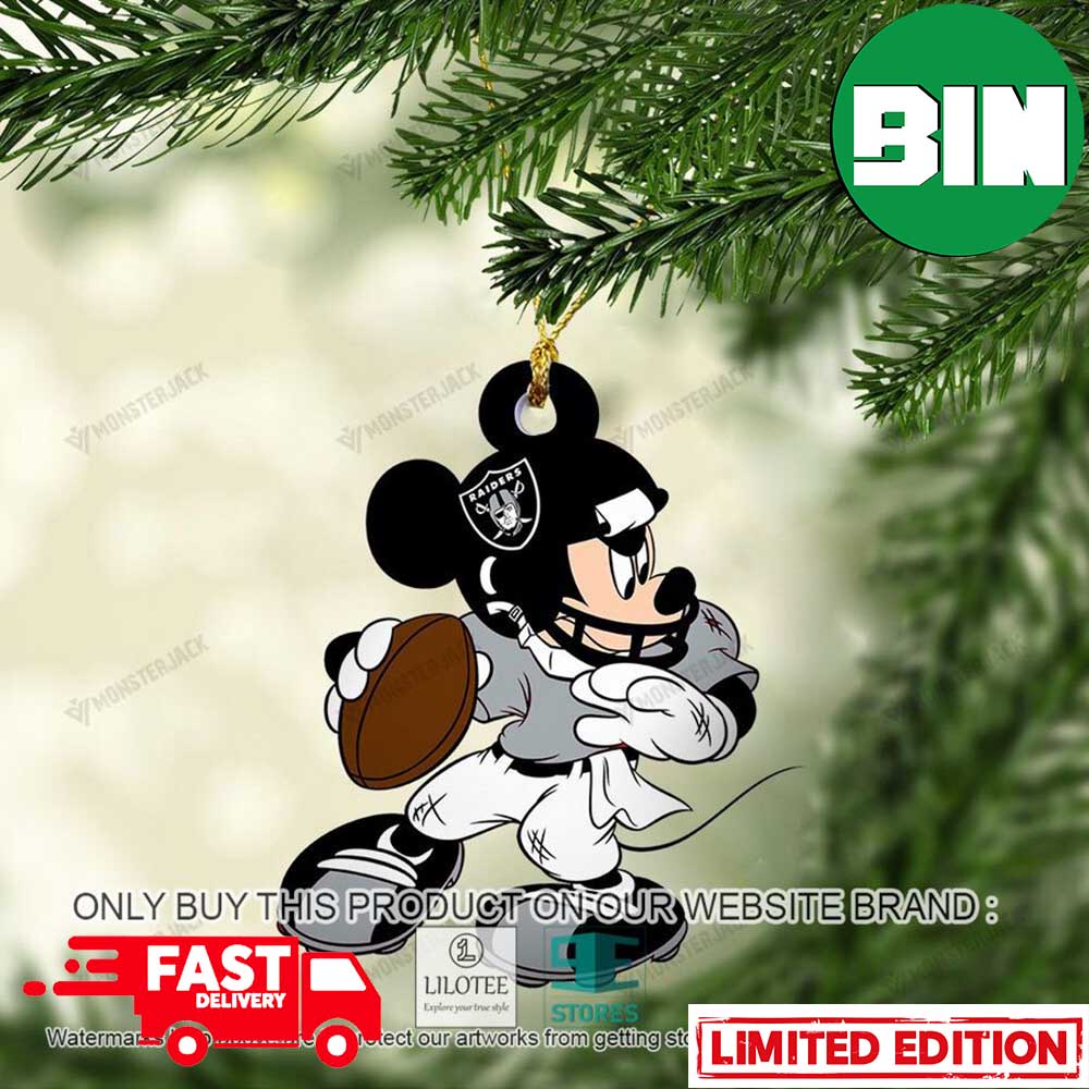 Mickey Mouse NFL Las Vegas Raiders Christmas Tree Decorations Ornament -  Binteez