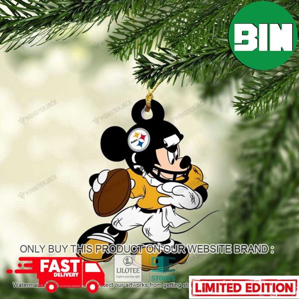 Mickey Mouse NFL Pittsburgh Steelers Christmas Gift For Fans Ornament