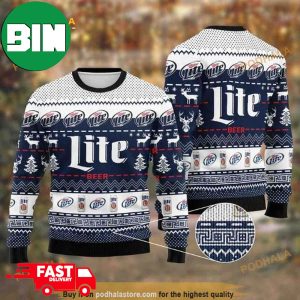 Miller Lite Drink Lover Xmas Gift 2023 Christmas Ugly Sweater