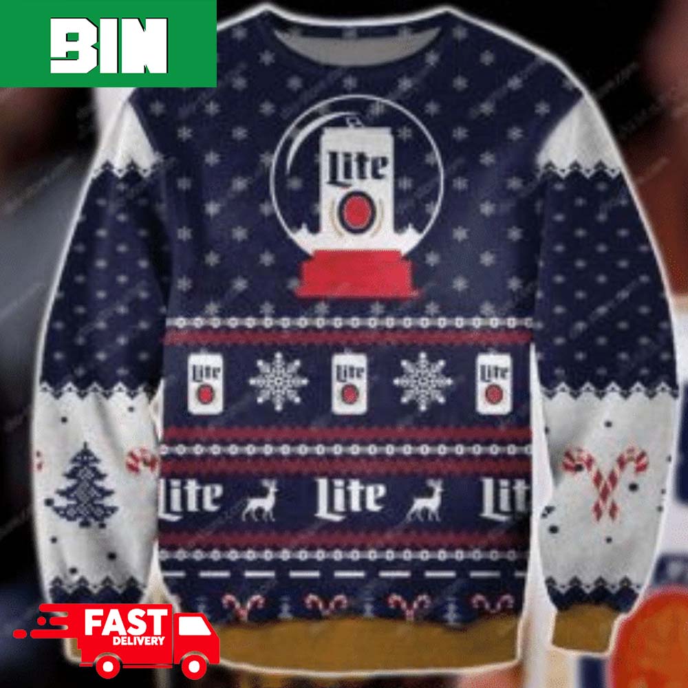 Miller Lite For Beer Lovers Xmas 2023 Ugly Christmas Sweater - Binteez