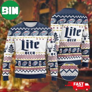Miller Lite White For Xmas 2023 For Beer Lovers Ugly Christmas Sweater