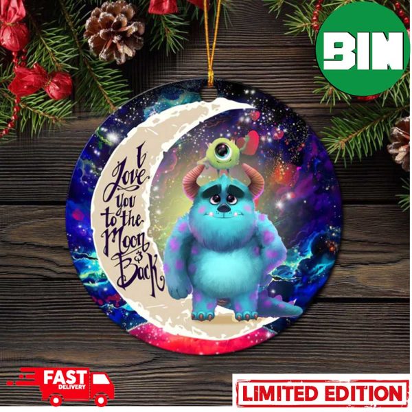 Monster Inc Sully And Mike Love You To The Moon Galaxy Perfect Gift For Holiday Ornament