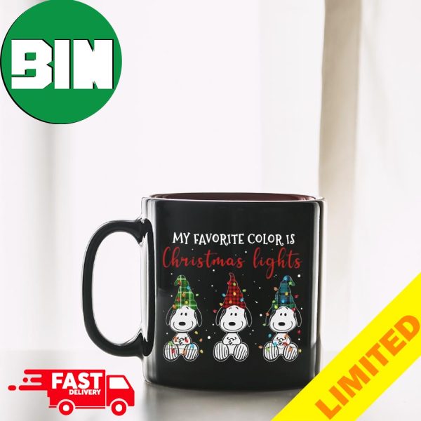 My Favorite Color Is Christmas Lights Merry Christmas 2023 Snoopy Ceramic Mug