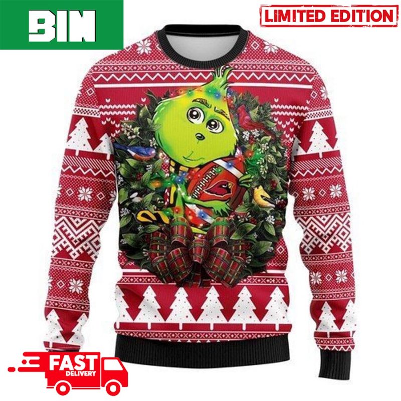 Cute Grinch American Football Arizona Cardinals Ugly Christmas Sweater