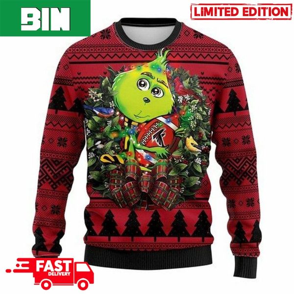 NFL Atlanta Falcons Grinch Hug 3D Christmas 2023 Xmas Ugly Sweater