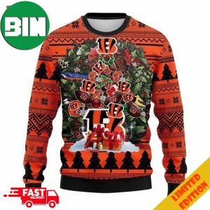 NFL Cincinnati Bengals Christmas Tree 2023 Holiday Ugly Sweater