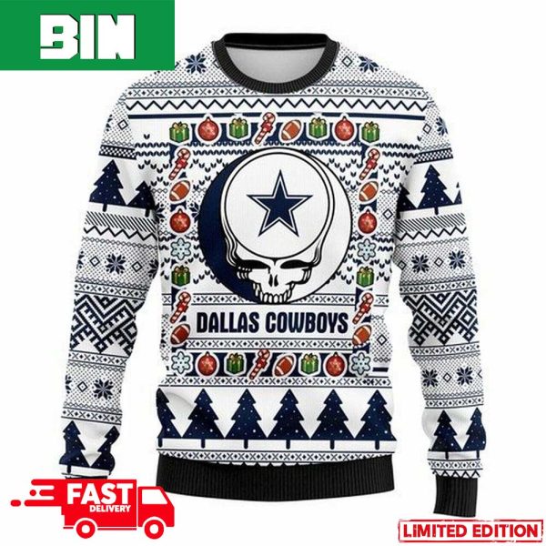 NFL Dallas Cowboys Grateful Dead For Holiday 2023 Xmas Gift For Men And Women Funny Ugly Sweater