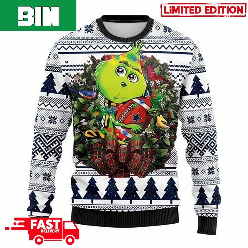 Dallas Cowboys Christmas Grinch Sweater For Fans