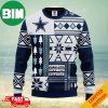 NFL Dallas Cowboys Snow Flower Tree Pattern Holiday Gift 2023 Ugly Sweater