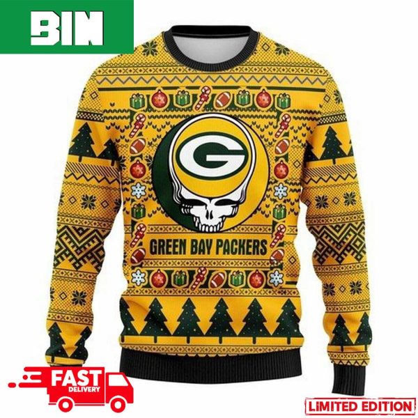 NFL Green Bay Packers Grateful Dead For Holiday 2023 Xmas Gift For Men And Women Funny Ugly Sweater