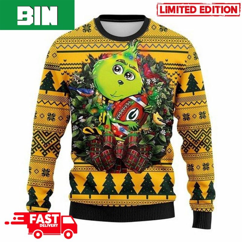 NFL Green Bay Packers Grinch Funny Xmas Sweaters, Grinch Ugly Sweater