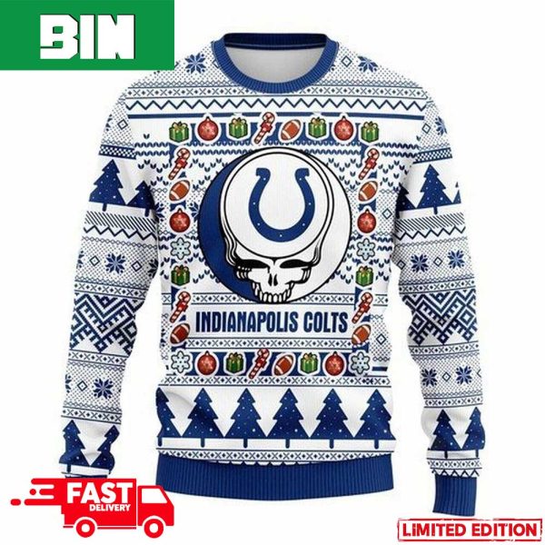 NFL Indianapolis Colts Grateful Dead For Holiday 2023 Xmas Gift For Men And Women Funny Ugly Sweater