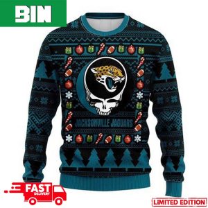 NFL Jacksonville Jaguars Grateful Dead For Holiday 2023 Xmas Gift For Men And Women Funny Ugly Sweater