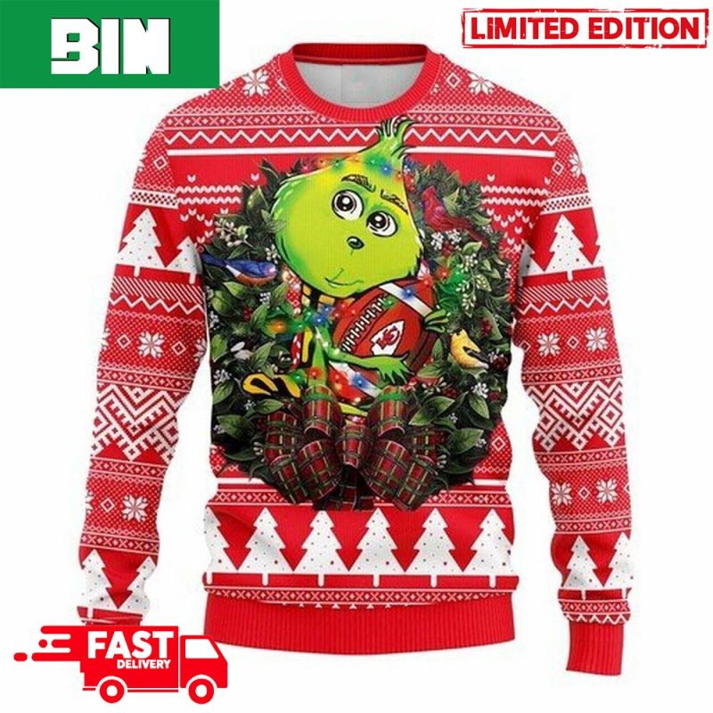 NFL Kansas City Chiefs Ugly Christmas Sweater Grinch Show Your