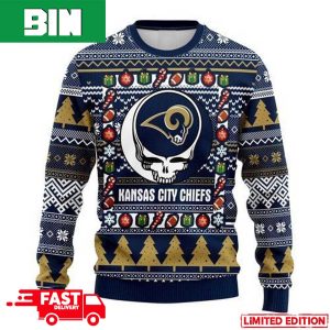 NFL Los Angeles Rams Grateful Dead For Holiday 2023 Xmas Gift For Men And Women Funny Ugly Sweater
