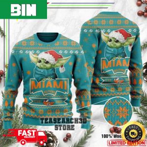 NFL Miami Dolphins Cute Baby Yoda Ugly Sweater For Men And Women