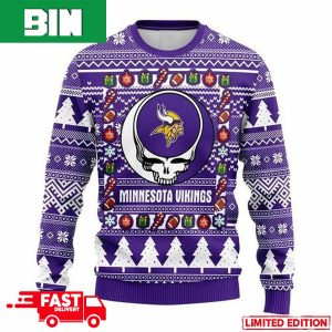 NFL Minnesota Vikings Grateful Dead For Holiday 2023 Xmas Gift For Men And Women Funny Ugly Sweater